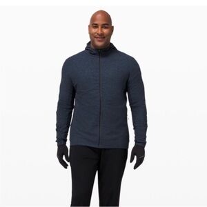 Lululemon Men’s Surge Full Zip Light Weight Sweater Heathered Navy Blue Sz L